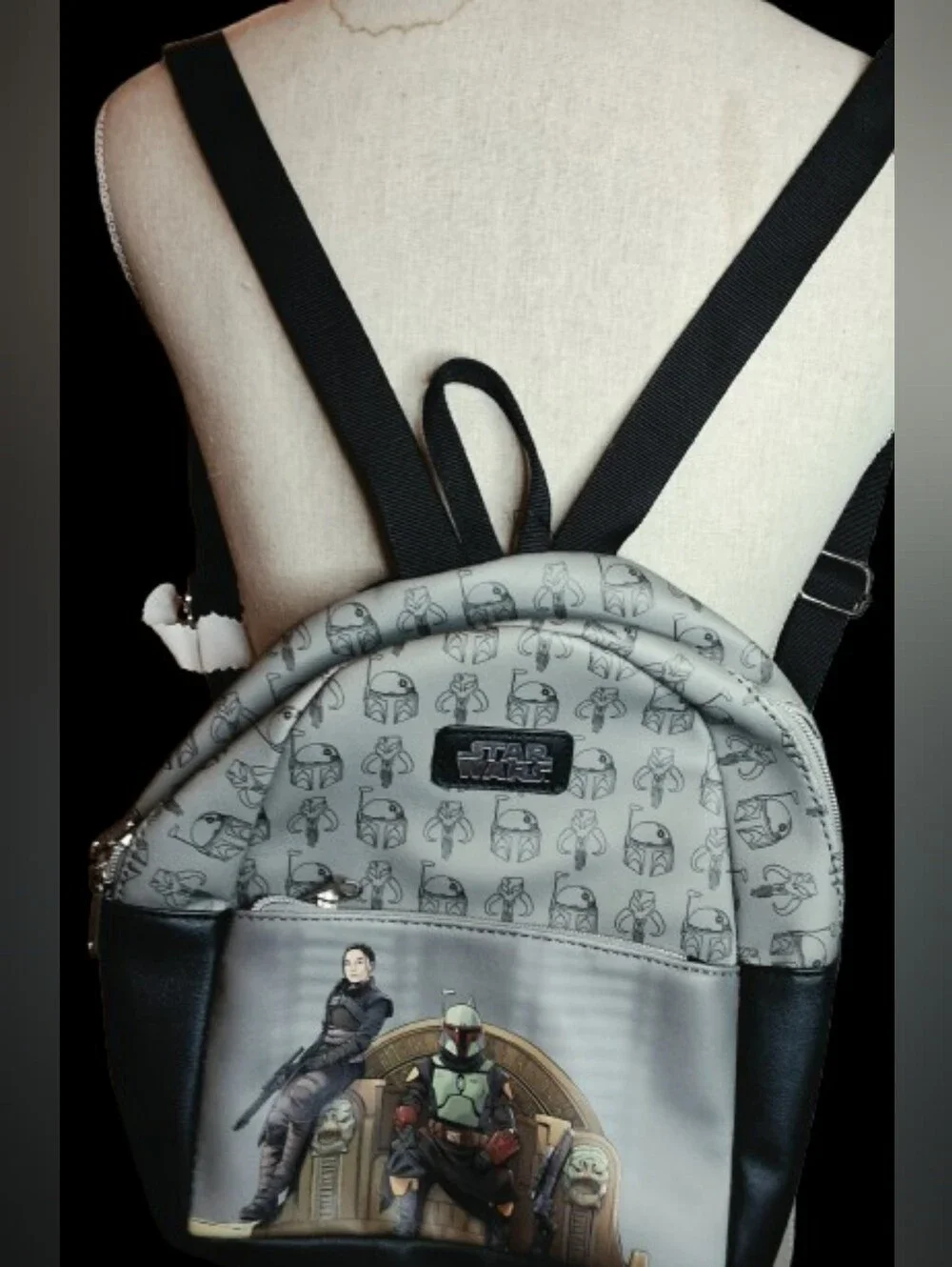 Star Wars Boba Fett & Fennec Shand Mini Backpack | Faux Leather Mandalorian Bag